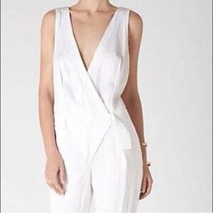 Anthropologie Leifsdottir White Blazer-Style Jumpsuit Size 14